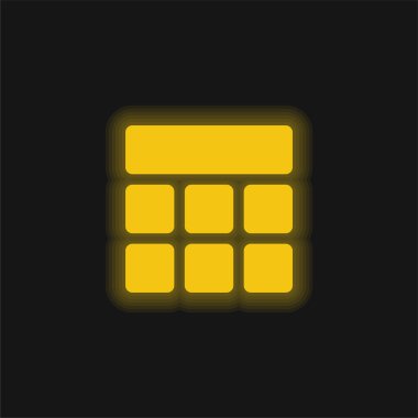 Parlayan sarı neon simgesini engeller