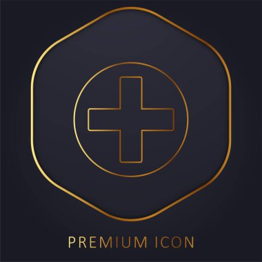 Düğme Çemberi altın çizgi prim logosu ya da simgesi ekle