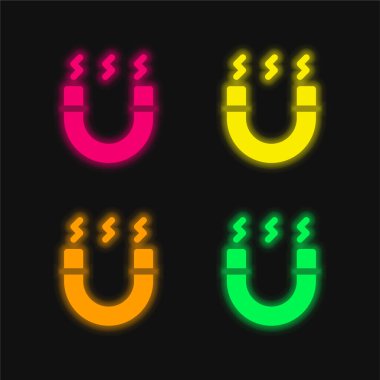 Attractive four color glowing neon vector icon clipart