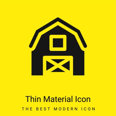 Barn minimal bright yellow material icon clipart