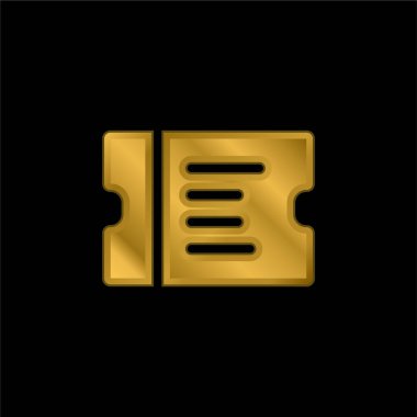 Biniş kartı altın kaplama metalik simge veya logo vektörü