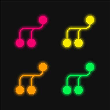Analitik dört renk parlayan neon vektör simgesi