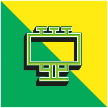 Billboard Yeşil ve sarı modern 3d vektör simgesi logosu