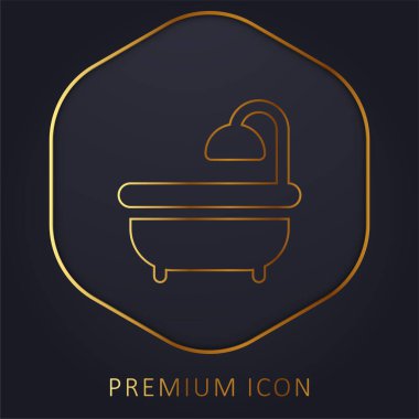 Küvet altın çizgisi logosu veya simgesi