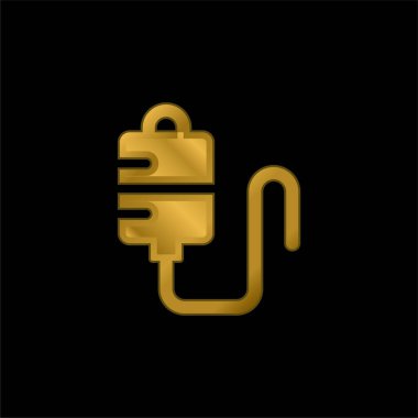 Kan Torbası altın kaplama metalik simge veya logo vektörü