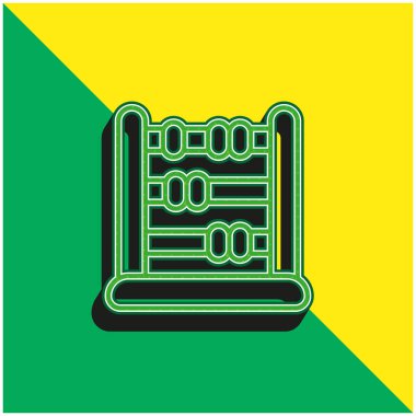 Abaküs Yeşil ve Sarı modern 3d vektör simgesi logosu