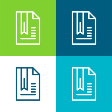 Yer imi Düz 4 renk minimal simgesi seti