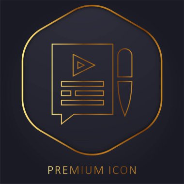 Altın satır premium logosu veya simgesi bloğu