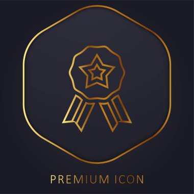 Rozet altın çizgi prim logosu veya simgesi
