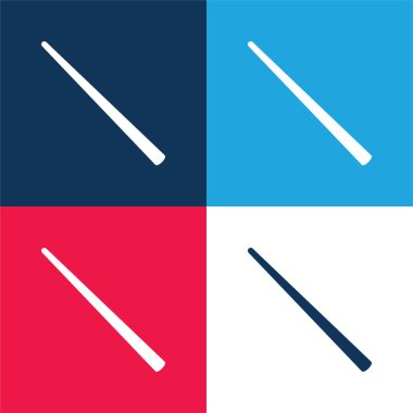 Bilardo mavi ve kırmızı dört renk minimal simge kümesi