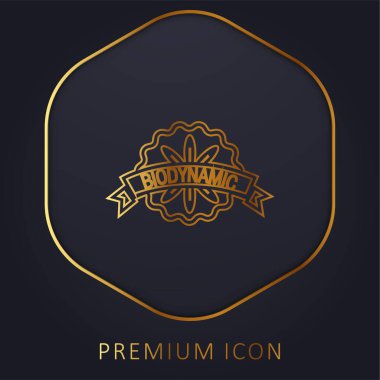 Biodynamic Badge golden line premium logo or icon clipart