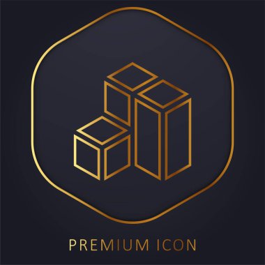 3d Modelleme Altın Hat prim logosu veya simgesi