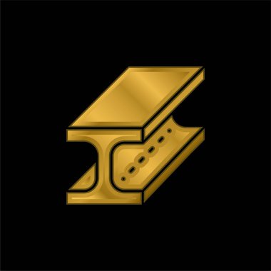 Altın kaplama metalik simge ya da logo vektörü ışınla