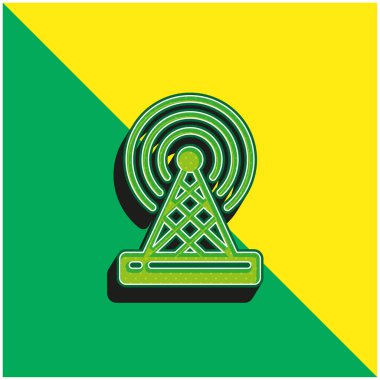 Anten Yeşil ve Sarı 3D modern vektör simgesi logosu