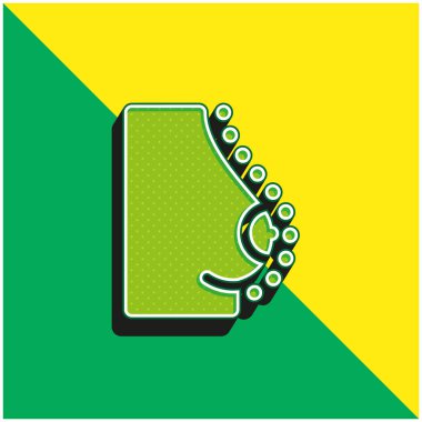 Göğüs Yeşili ve Sarı Modern 3D vektör simgesi logosu