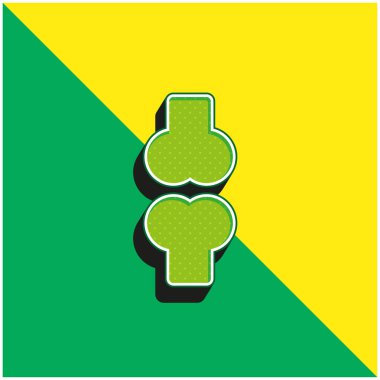 Kemik Yeşil ve Sarı Modern 3D vektör simgesi logosu