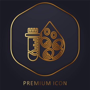 Blood Count Test golden line premium logo or icon clipart