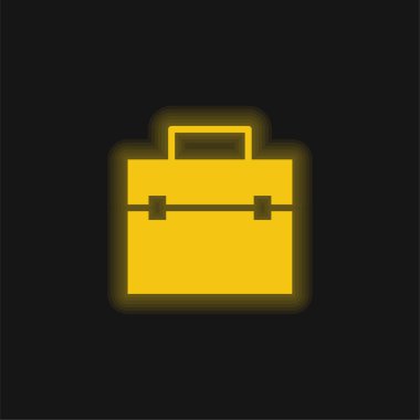 Evrak çantası sarı parlak neon simgesi