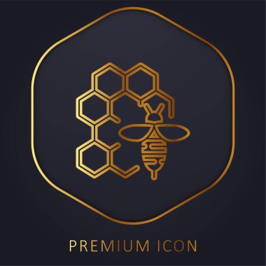 Apioterapi altın çizgi prim logosu veya simgesi