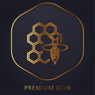 Apitherapy golden line premium logo or icon clipart