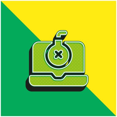 Bomba Yeşil ve Sarı modern 3D vektör simgesi logosu