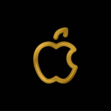 Apple Logosu altın kaplama metalik simge veya logo vektörü