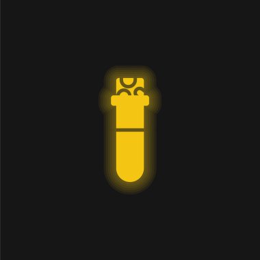 Kan örneği sarı parlak neon simgesi