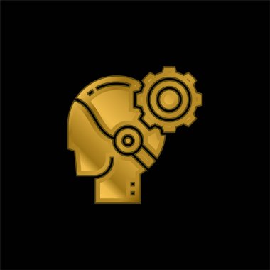 AI altın kaplama metalik simge veya logo vektörü