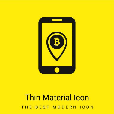 Ekranda Bir Yer Tutucu Sembollü Bitcoin Cep Telefonu En az sarı malzeme simgesi