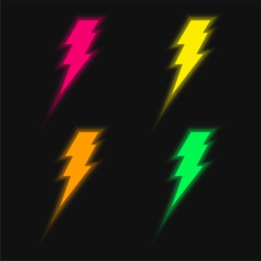 Bolt four color glowing neon vector icon clipart