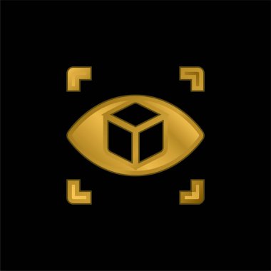 3ds altın kaplama metalik simge veya logo vektörü