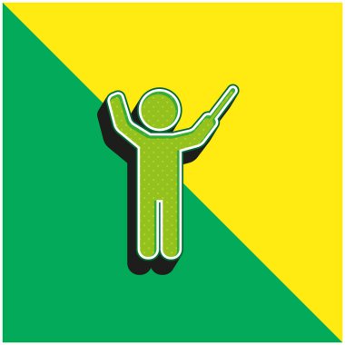 Bandmaster Green and yellow modern 3d vector icon logo clipart