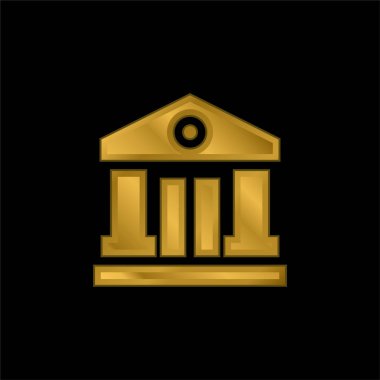 Banka altın kaplamalı metalik simge veya logo vektörü