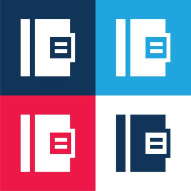 Gündem mavi ve kırmızı dört renk minimal simge kümesi