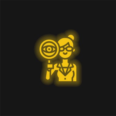 Denetleyici sarı parlak neon simgesi