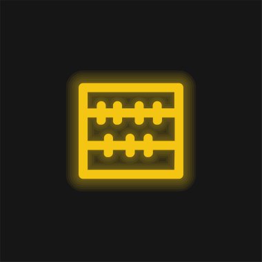 Abaküs Matematik Aracı Sarı parlak neon simgesi