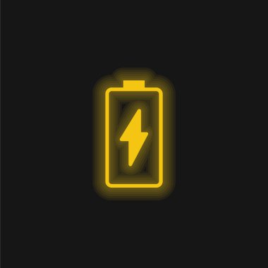 Pil sarısı parlak neon simgesi