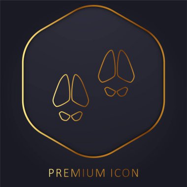 Animal Footprints golden line premium logo or icon clipart