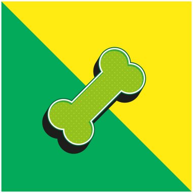 Kemik Yeşil ve Sarı Modern 3D vektör simgesi logosu