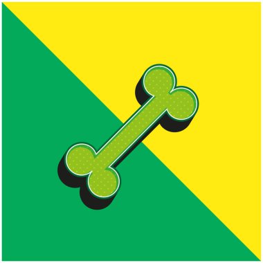 Kemik Yeşil ve Sarı Modern 3D vektör simgesi logosu