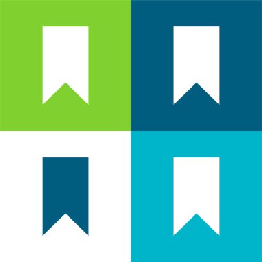 Yer imi Düz 4 renk minimal simgesi seti