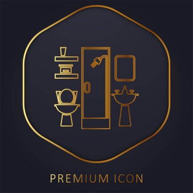 Banyo Mobilyaları Altın Hat Logosu veya Simgesi