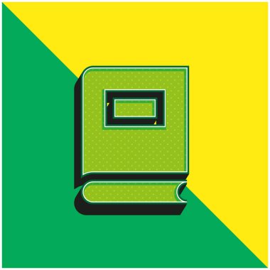 Kitap Yeşil ve Sarı Modern 3D vektör simgesi logosu