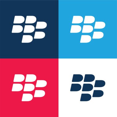 Blackberry mavi ve kırmızı dört renk simgesi seti