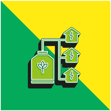 Bio Energy Green and yellow modern 3d vector icon logo clipart