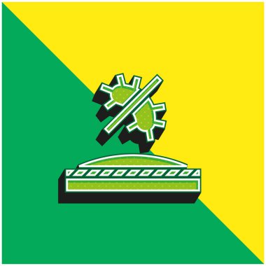 Antibakteriyel yeşil ve sarı modern 3d vektör simgesi logosu