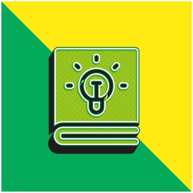 Kitap Yeşil ve Sarı Modern 3D vektör simgesi logosu