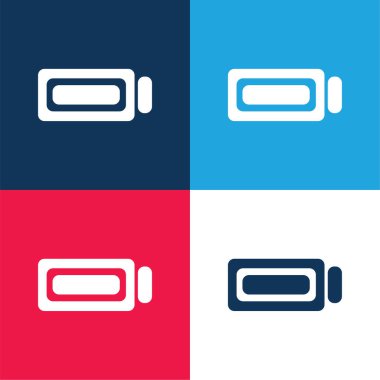 Batarya Tam Şarj Mavi ve kırmızı En az dört renk simgesi