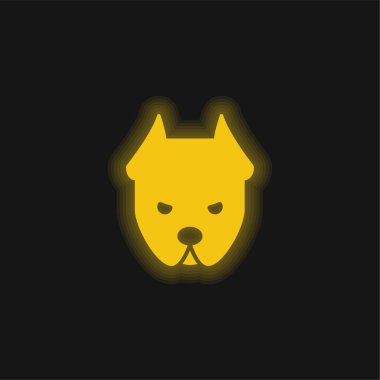 Kızgın Köpek sarı parlayan neon ikonu