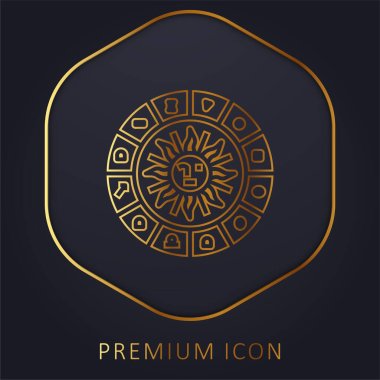 Astroloji altın çizgisi prim logosu veya simgesi